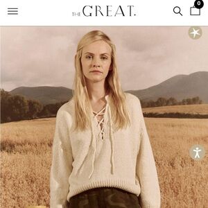 THE GREAT. Lace Up Pullover Size 1 EUC